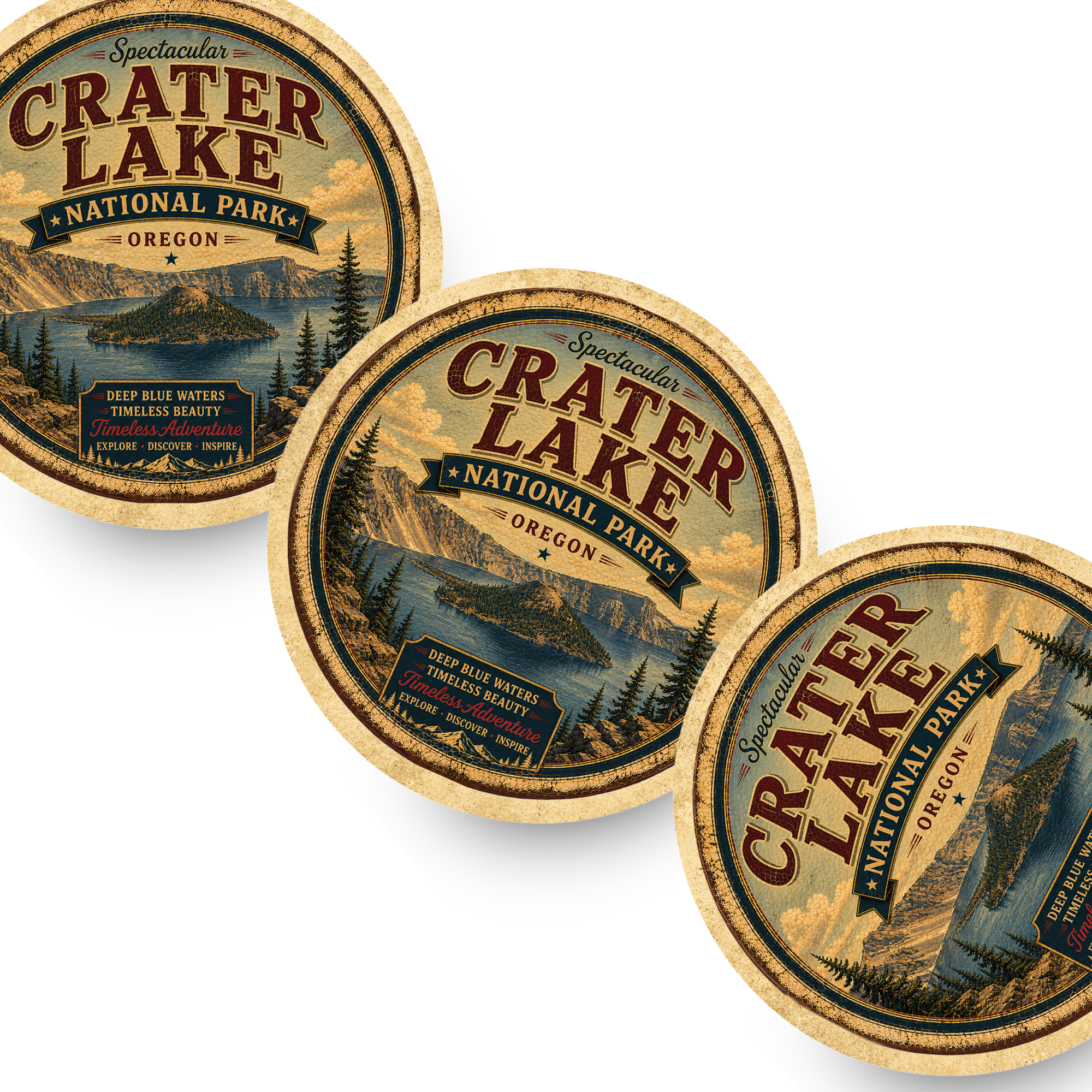 Crater Lake National Park Ceramic Coaster – 4" Round