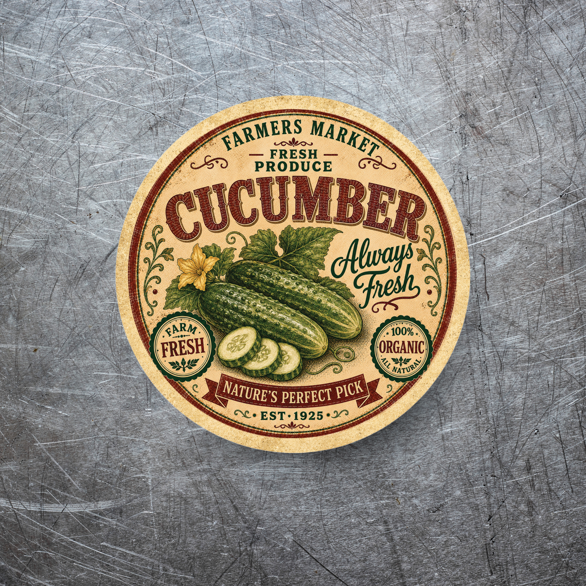Vintage Cucumber Refrigerator Magnet