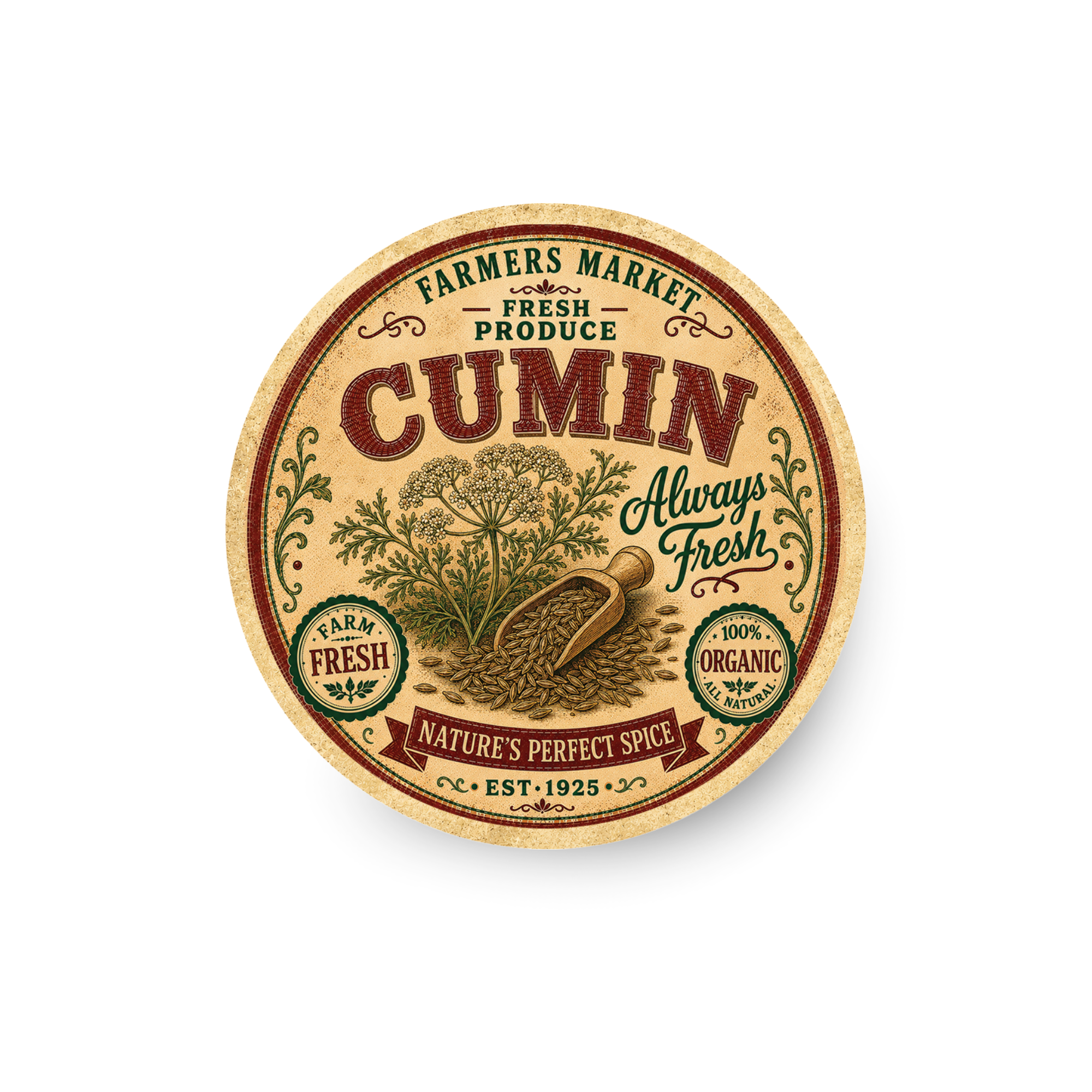Vintage Cumin Refrigerator Magnet