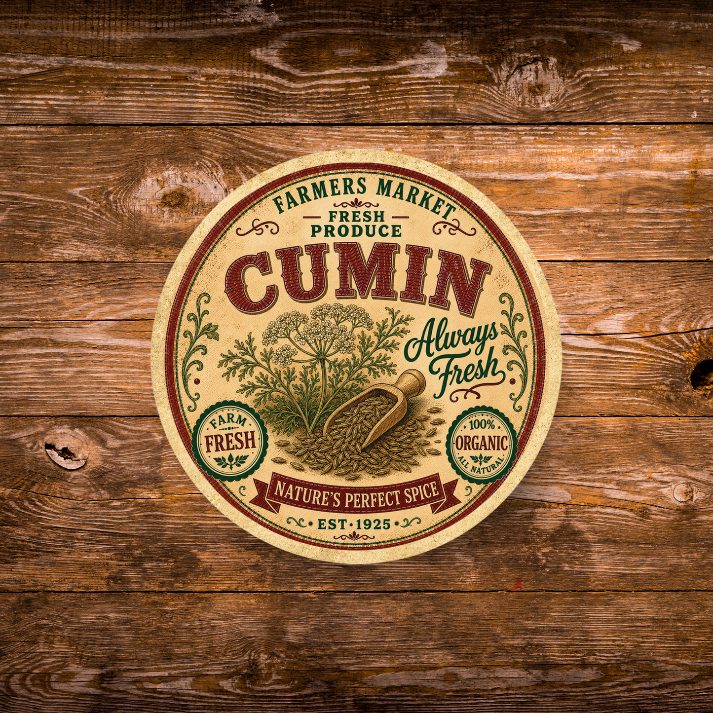Vintage Cumin Refrigerator Magnet