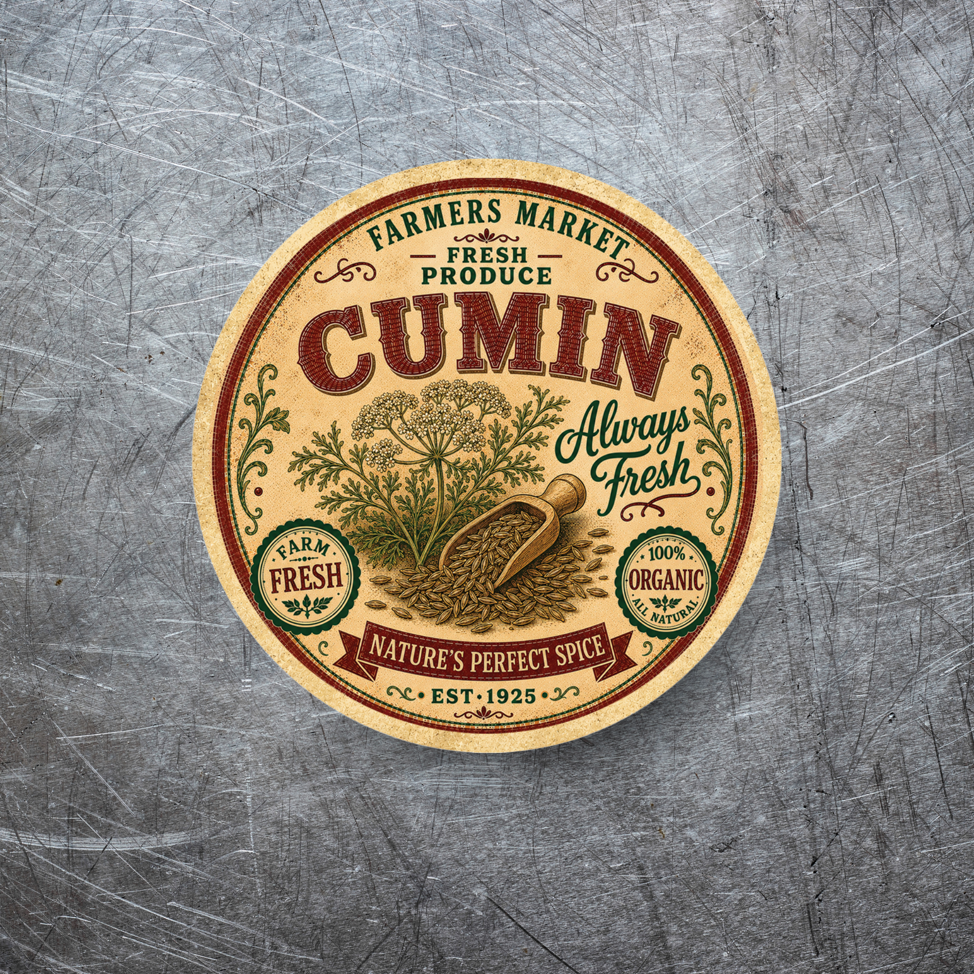 Vintage Cumin Refrigerator Magnet