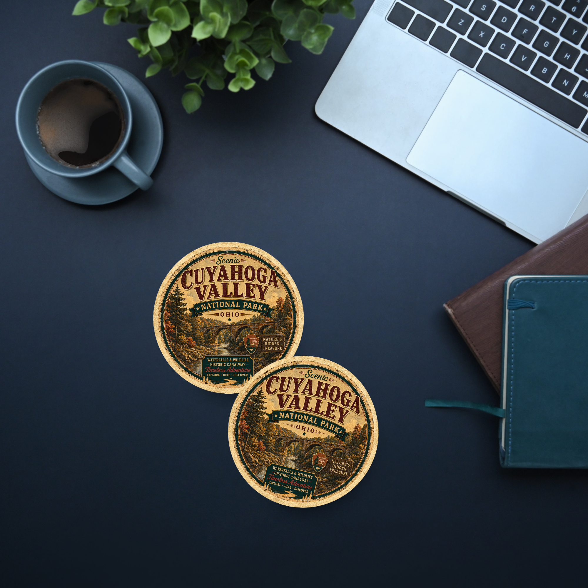 Cuyahoga Valley National Park Ceramic Coaster – 4" Round