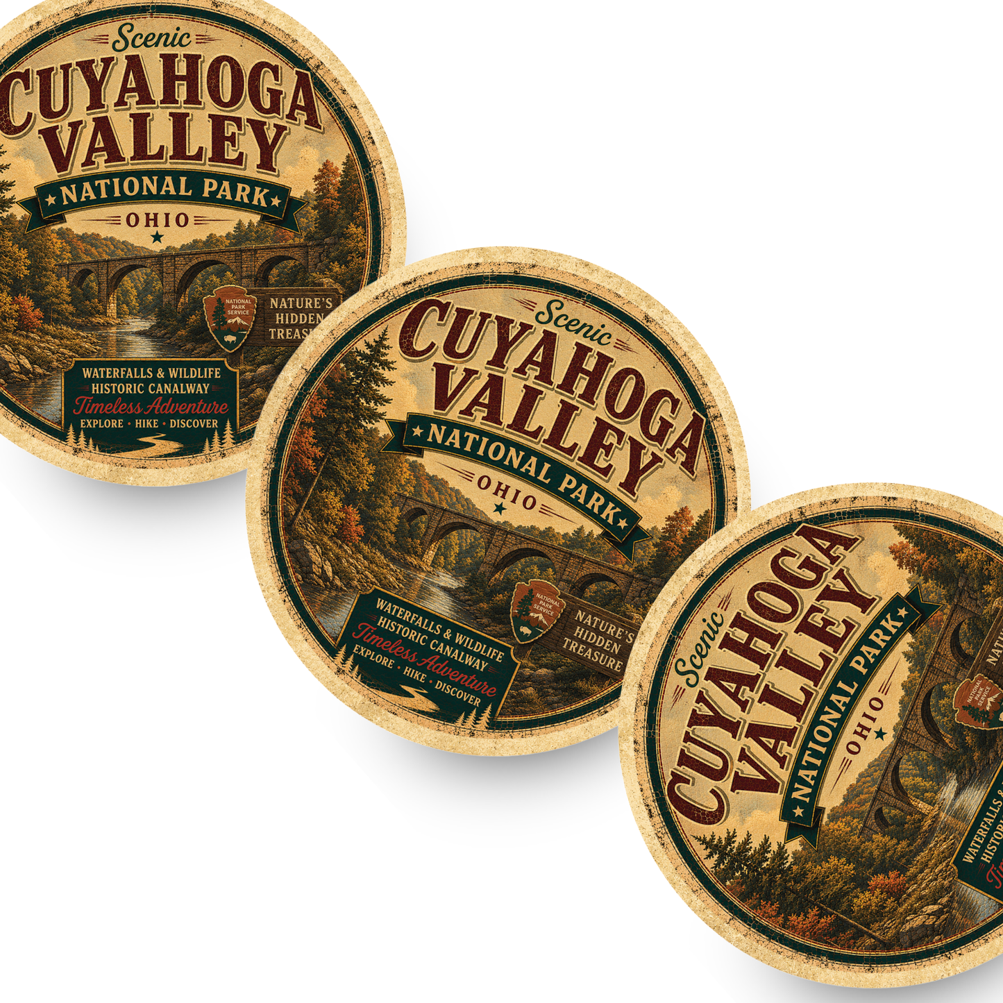 Cuyahoga Valley National Park Ceramic Coaster – 4" Round