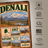 Denali National Park sign features including aluminum construction and weather resistance