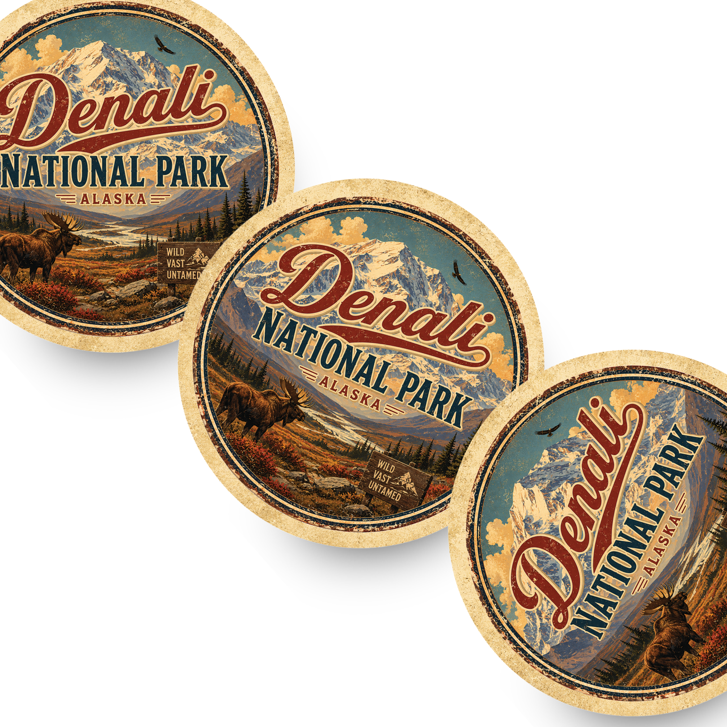 Denali National Park Ceramic Coaster – 4" Round