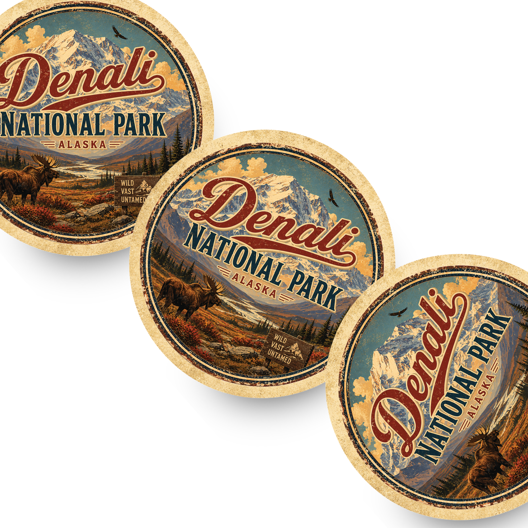 Denali National Park Ceramic Coaster – 4" Round