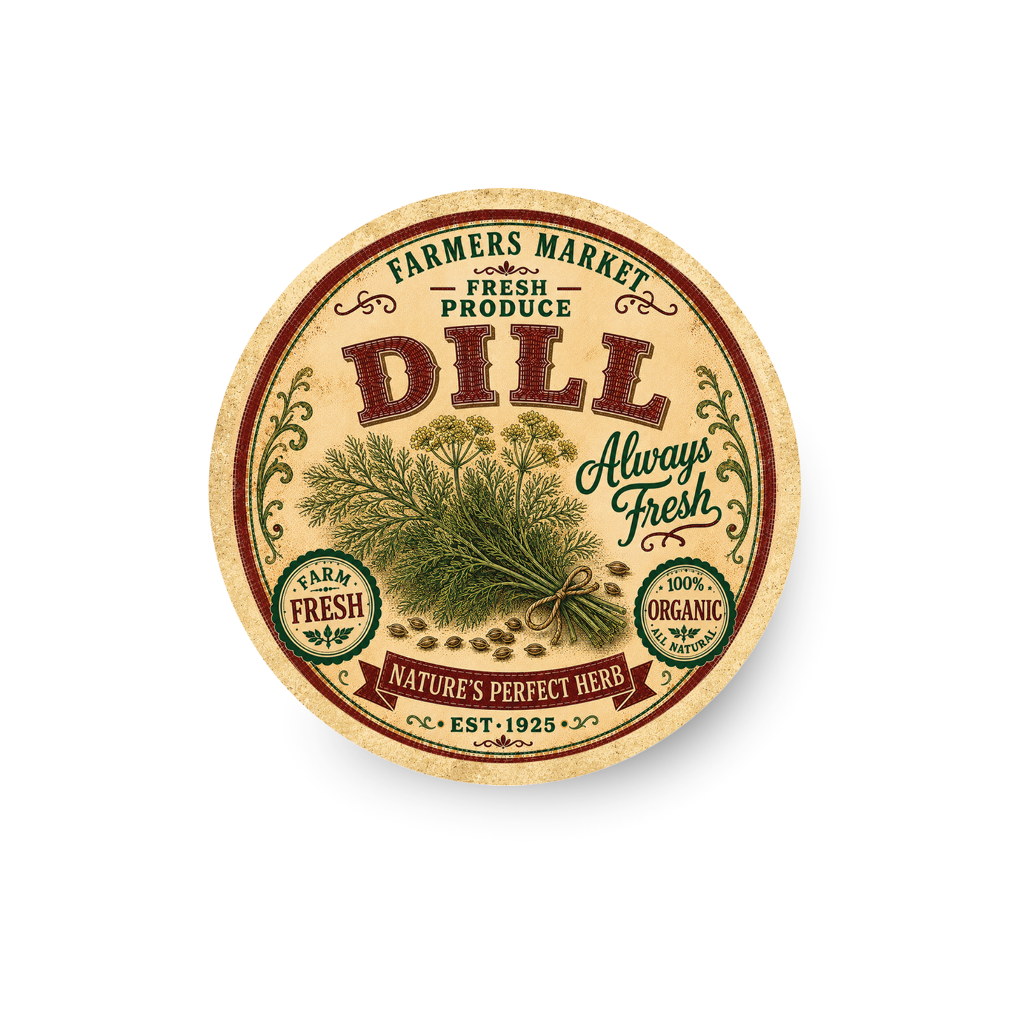 Vintage Dill Refrigerator Magnet