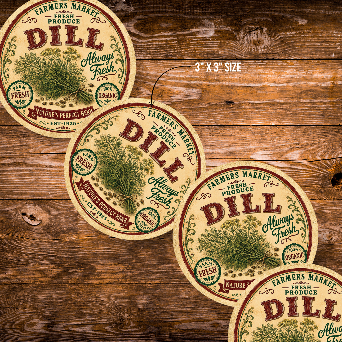 Vintage Dill Refrigerator Magnet
