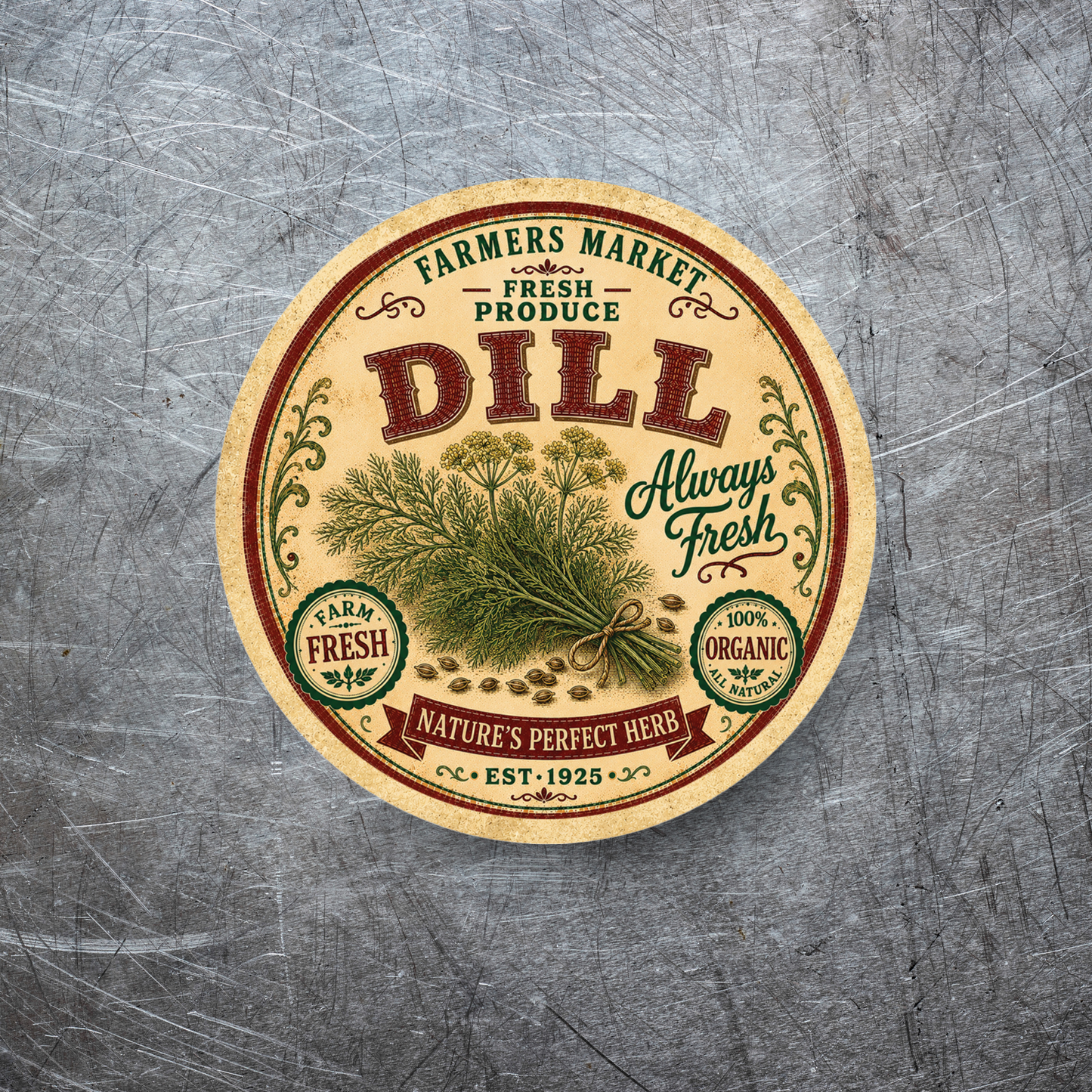 Vintage Dill Refrigerator Magnet