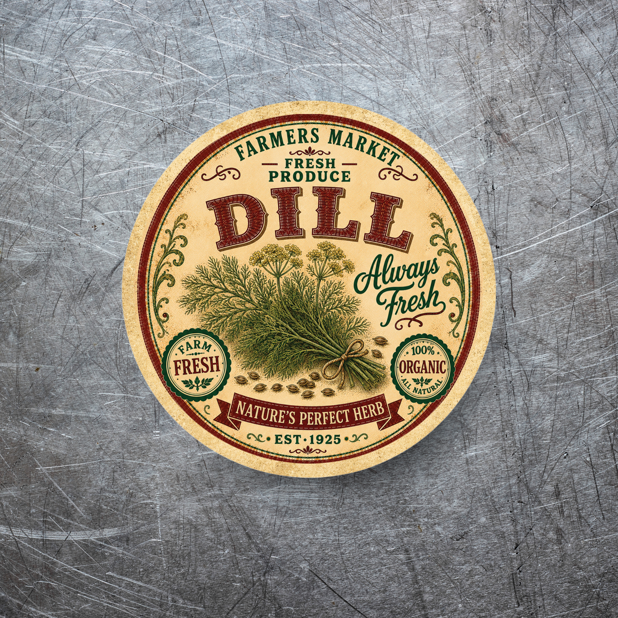 Vintage Dill Refrigerator Magnet