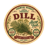 Vintage Dill Farmers Market Round Aluminum Sign – 12 Inch