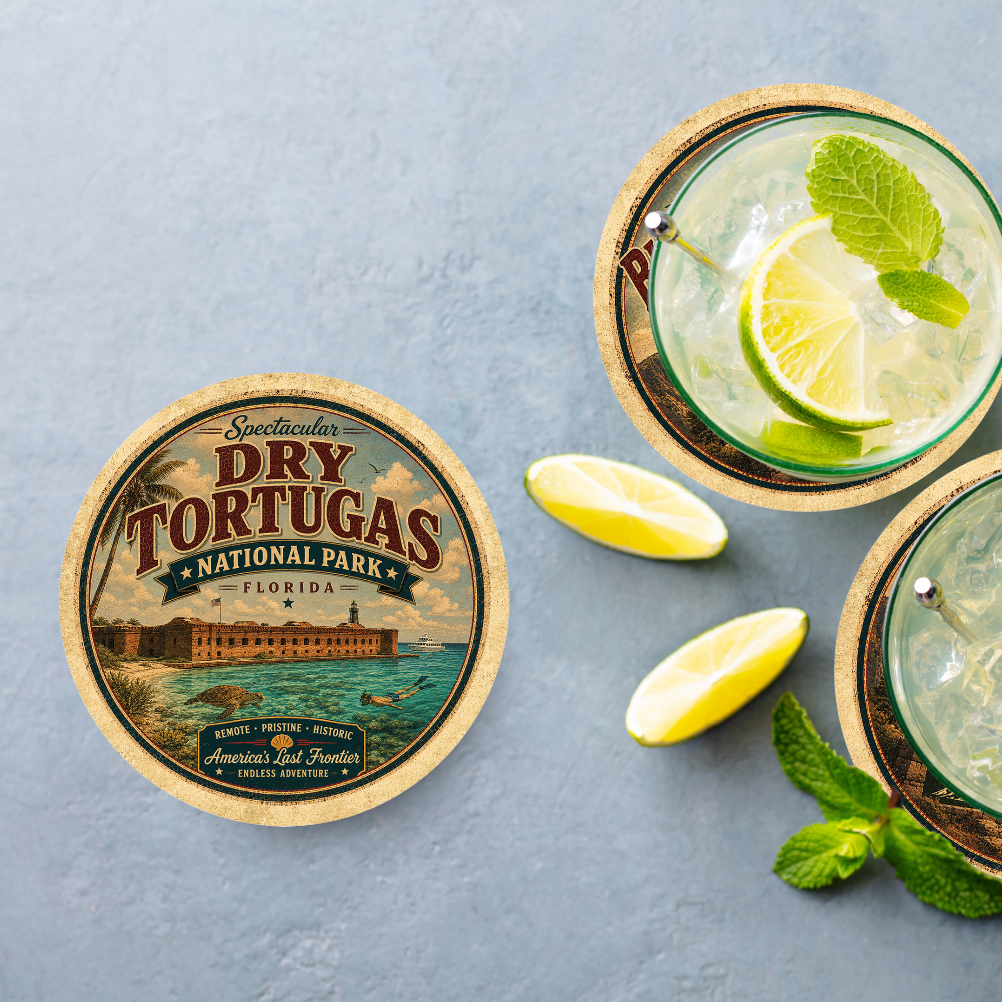 Dry Tortugas National Park Ceramic Coaster – 4" Round
