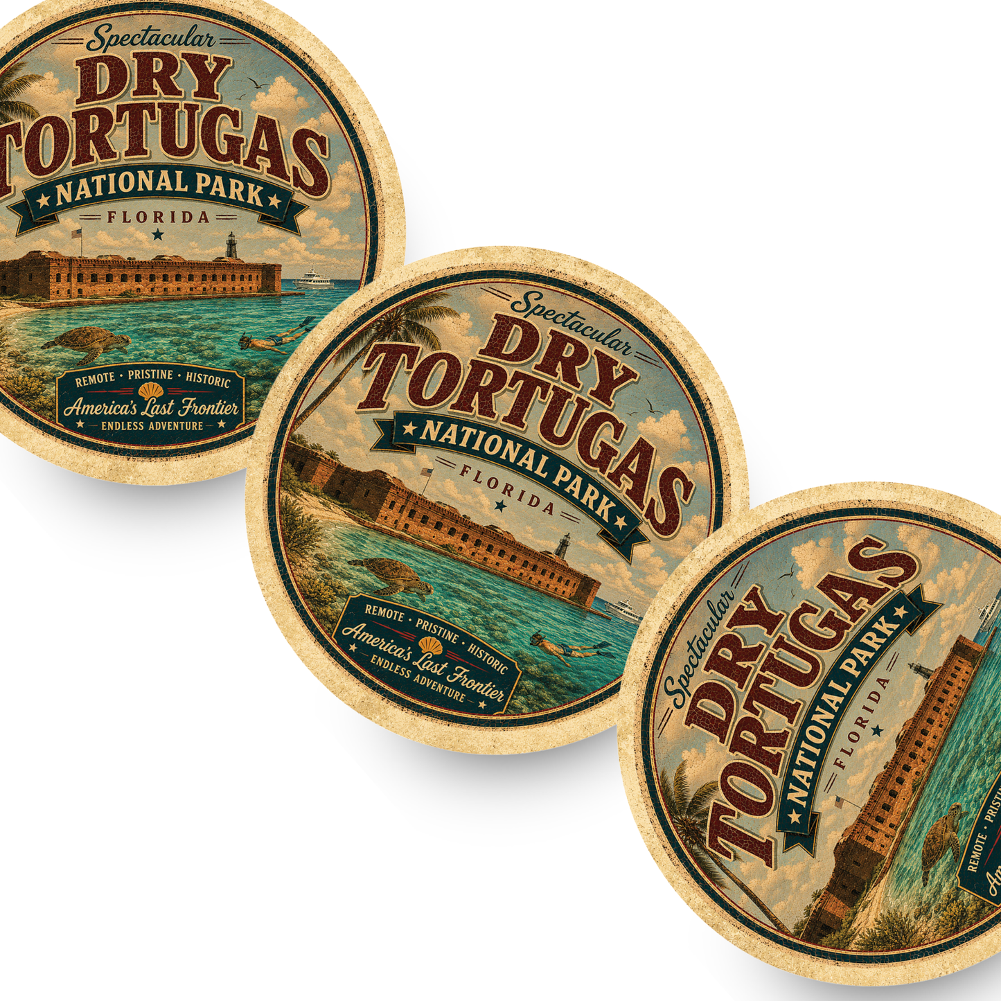 Dry Tortugas National Park Ceramic Coaster – 4" Round