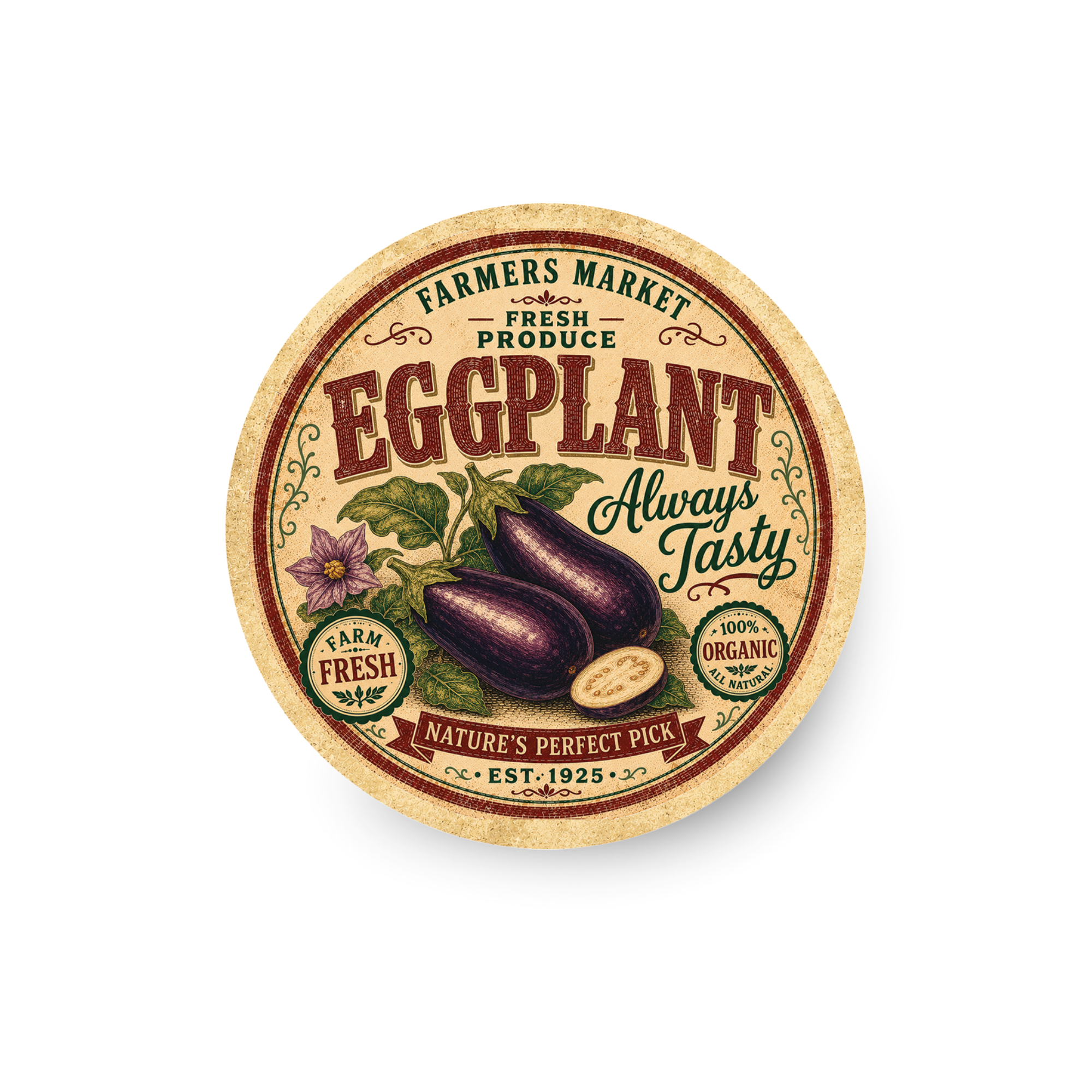 Vintage Eggplant Refrigerator Magnet
