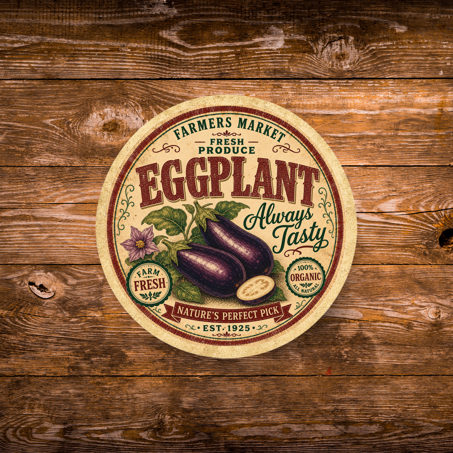 Vintage Eggplant Refrigerator Magnet
