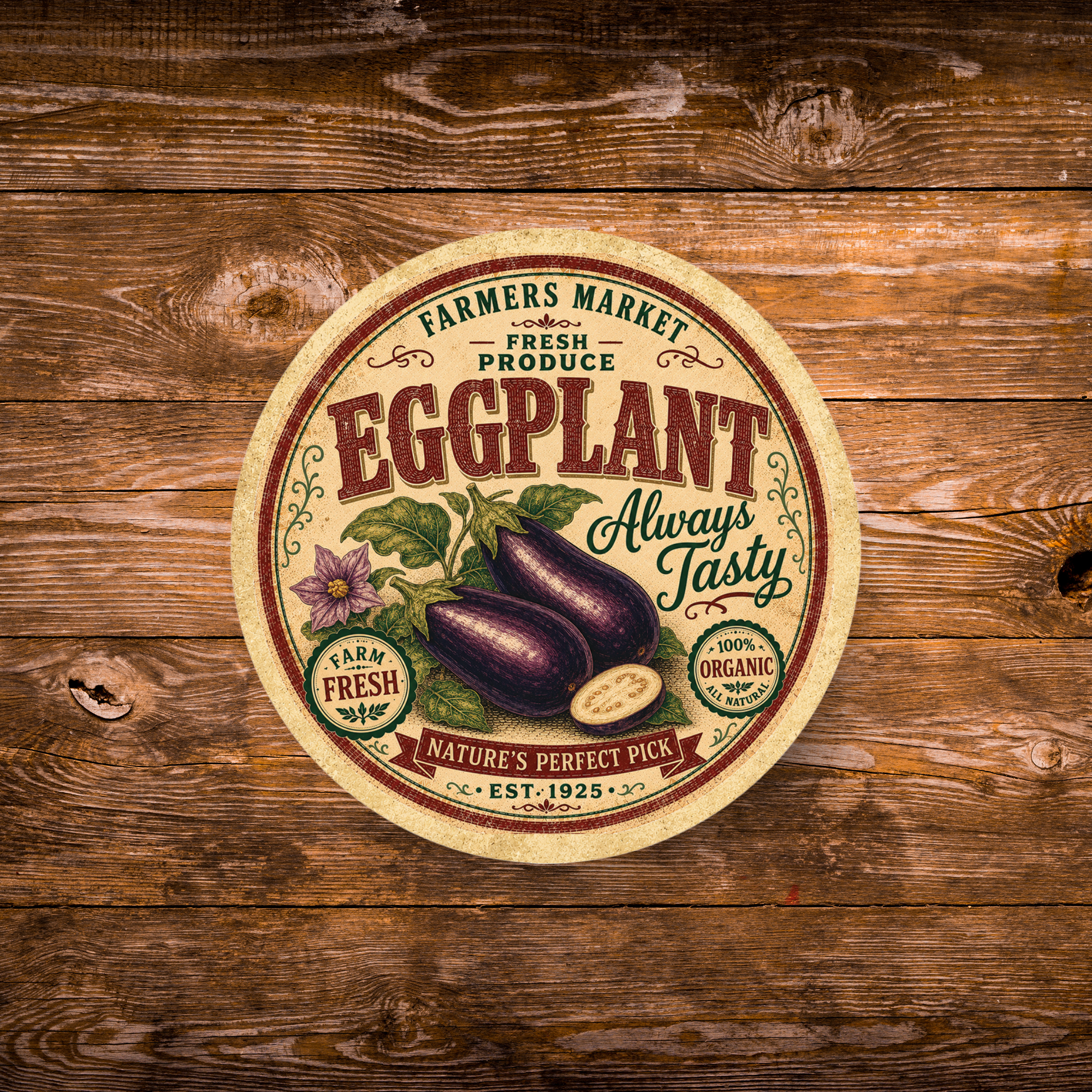 Vintage Eggplant Refrigerator Magnet