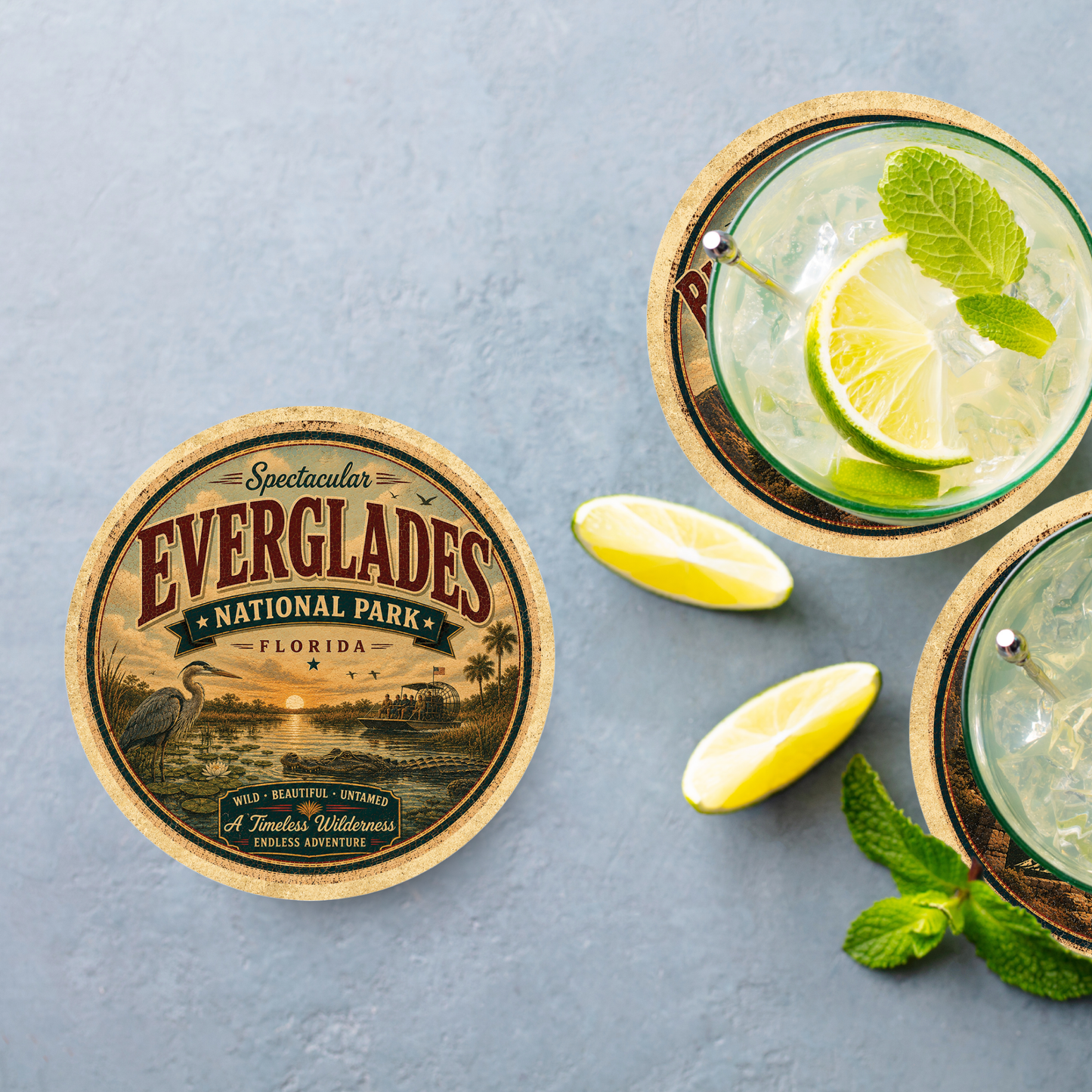 Everglades National Park Ceramic Coaster – 4" Round