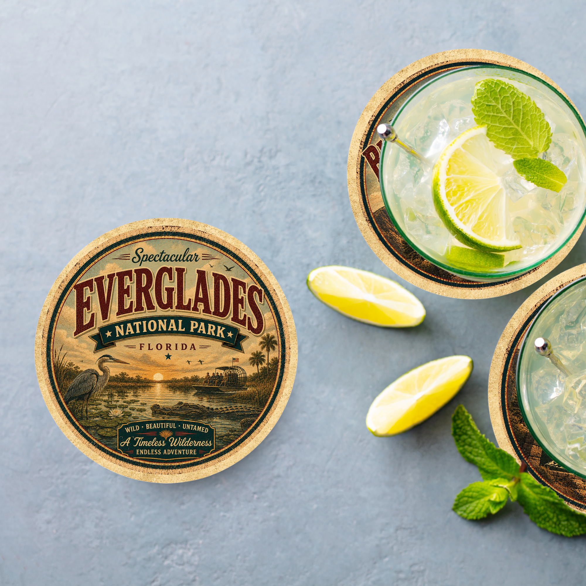 Everglades National Park Ceramic Coaster – 4" Round