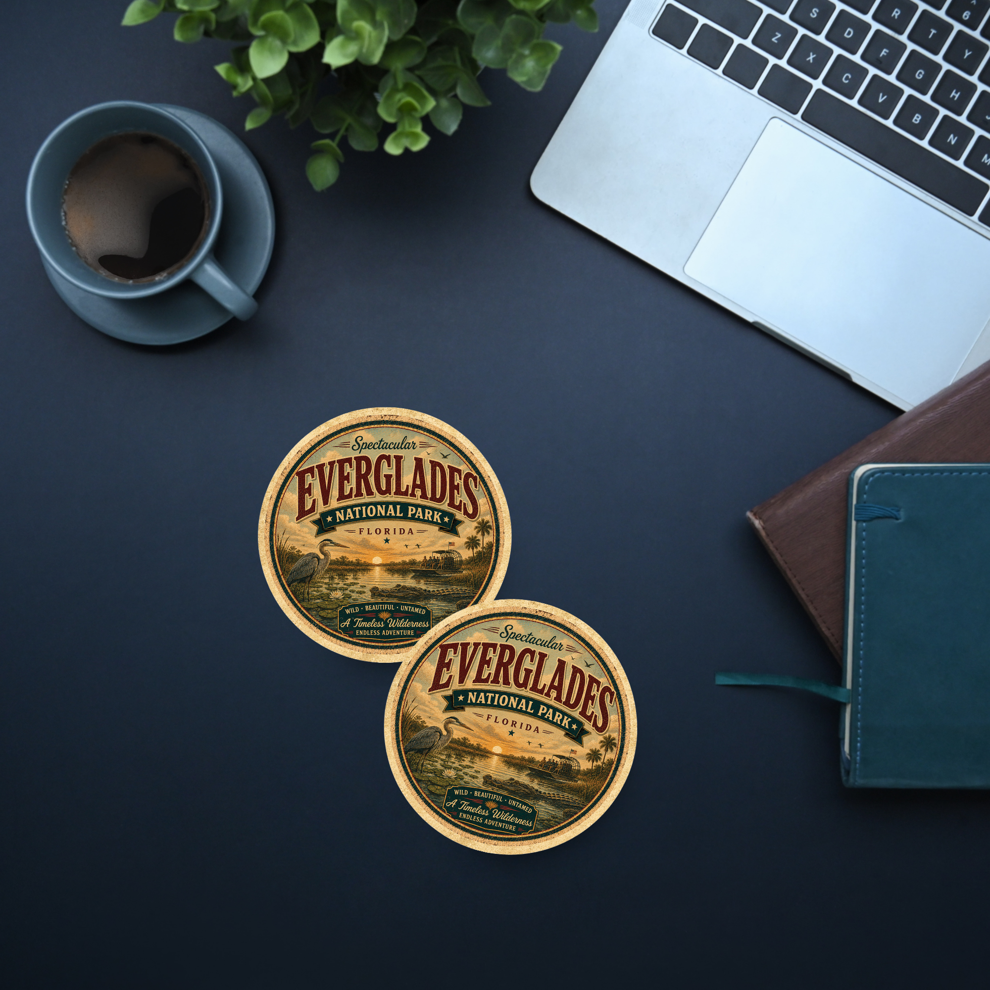 Everglades National Park Ceramic Coaster – 4" Round
