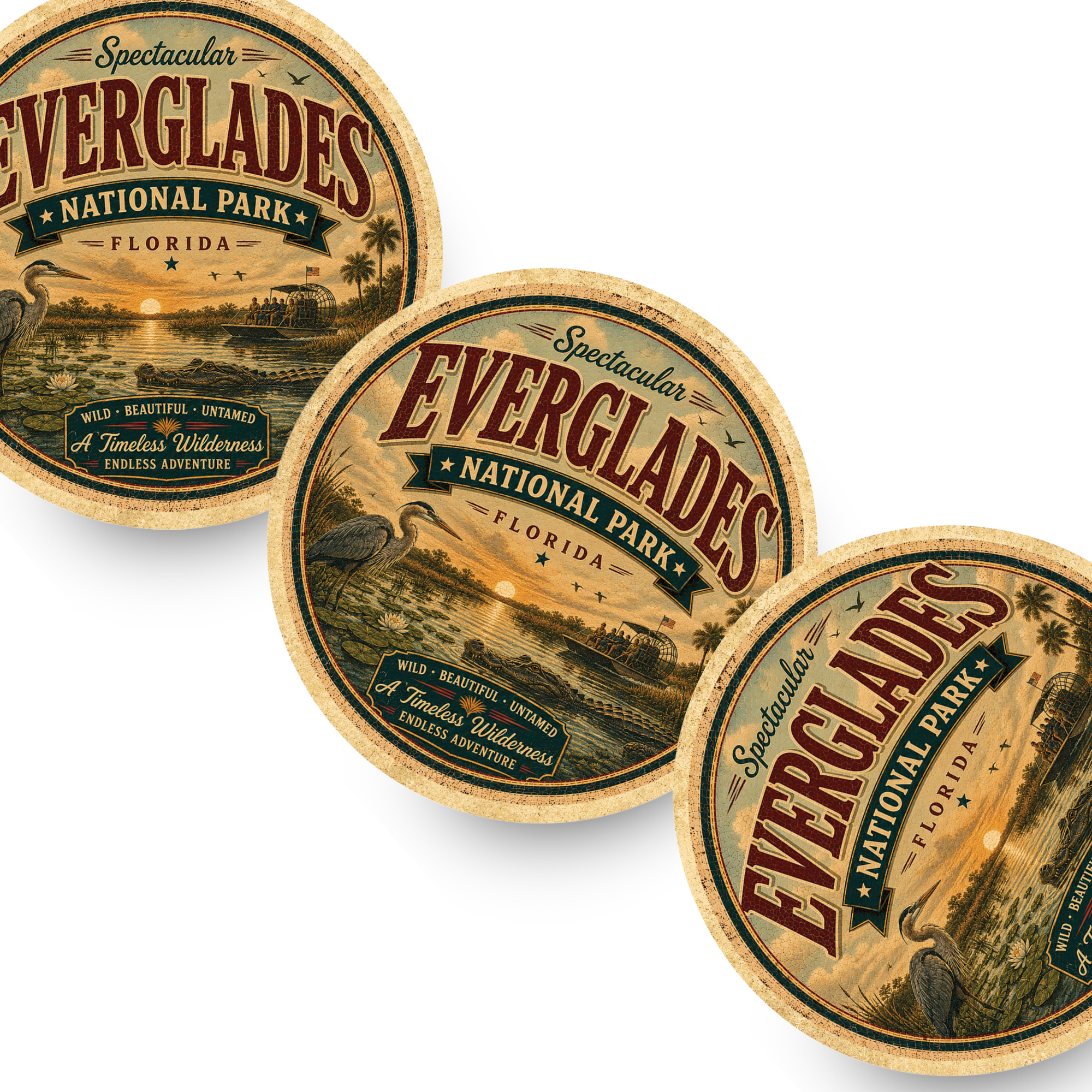Everglades National Park Ceramic Coaster – 4" Round