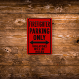 Firefighter Parking Sign Magnet