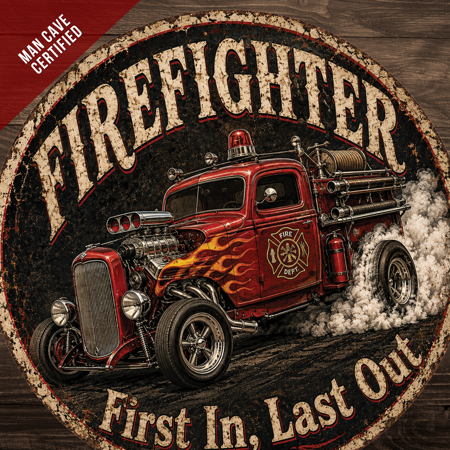 Firefighter Hot Rod Sign