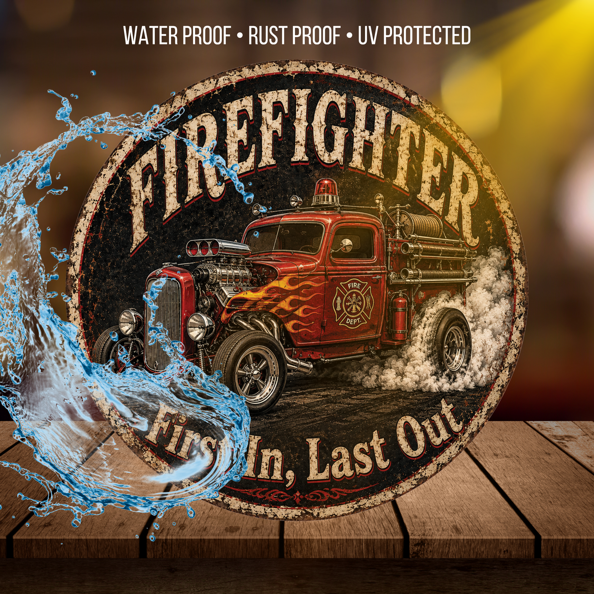 Firefighter Hot Rod Sign