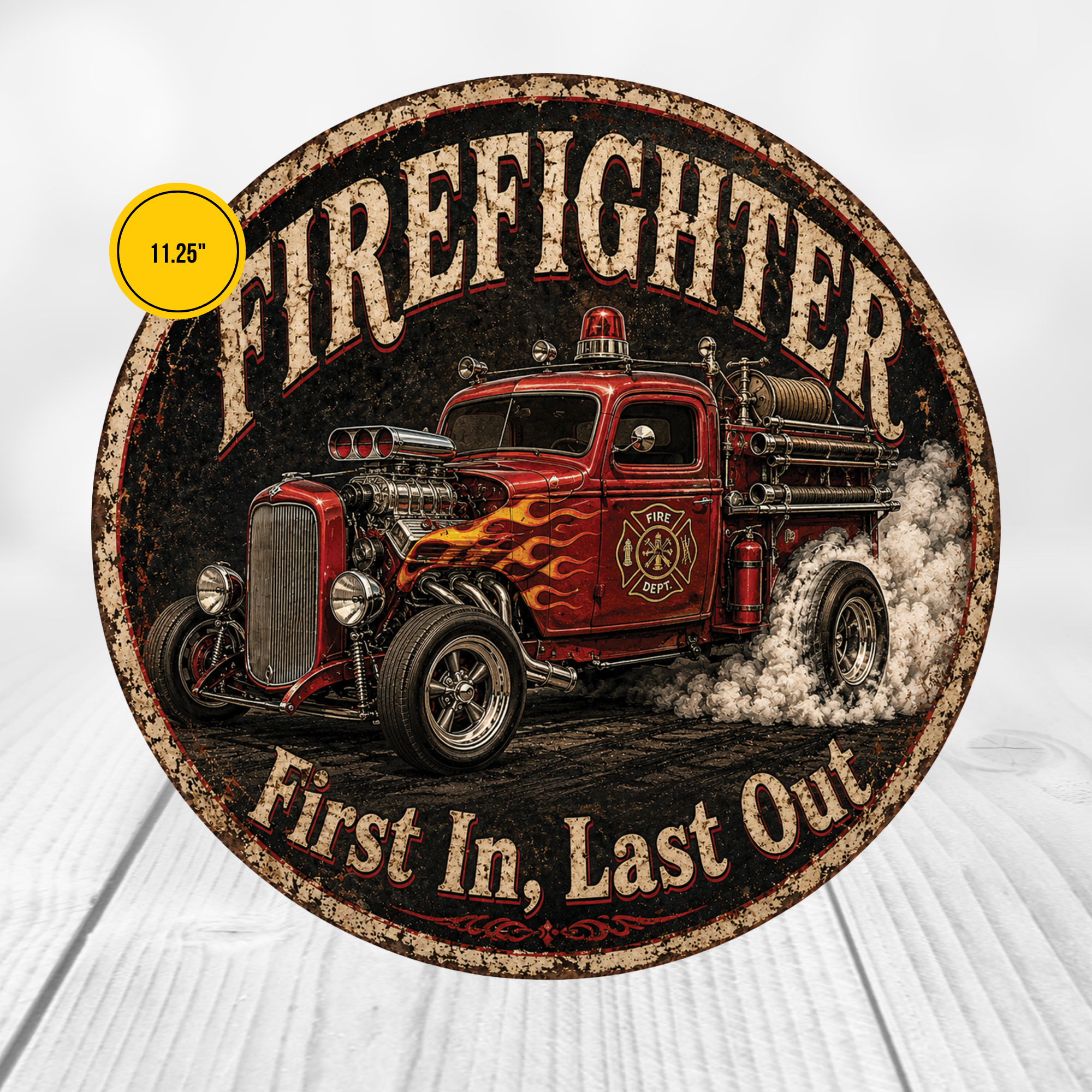 Firefighter Hot Rod Sign