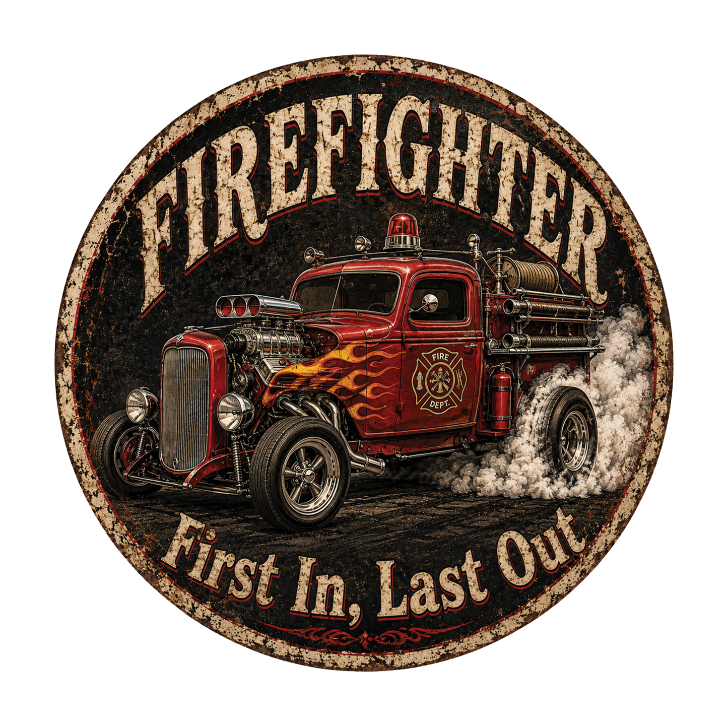 Firefighter Hot Rod Sign