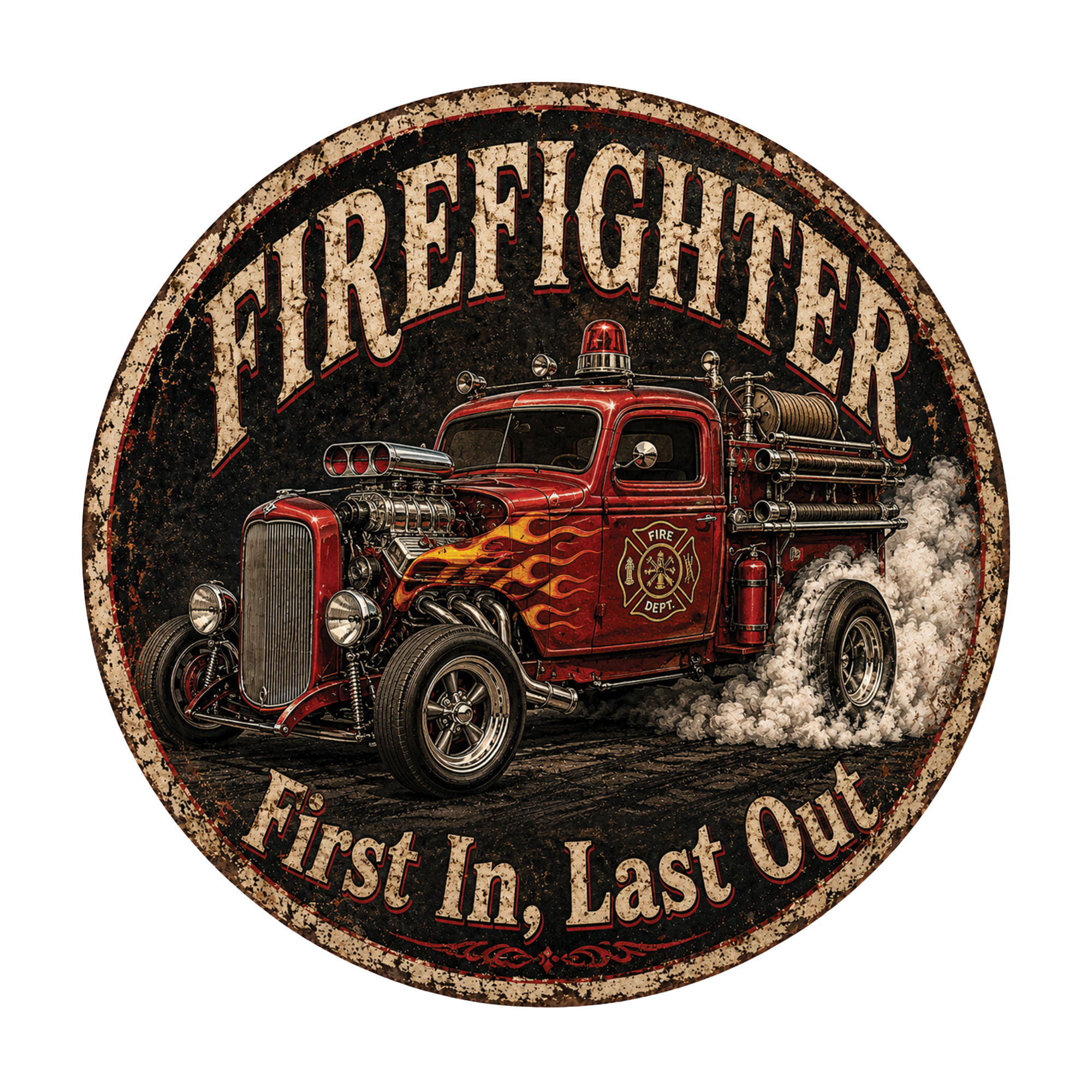 Firefighter Hot Rod Sign