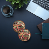 Funny Flamingo Tequila Ceramic Coaster Set – 4-Inch Round