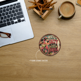 Funny Flamingo Tequila Ceramic Coaster Set – 4-Inch Round