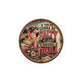 Funny Flamingo Tequila Ceramic Coaster Set – 4-Inch Round