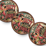 Funny Flamingo Tequila Ceramic Coaster Set – 4-Inch Round