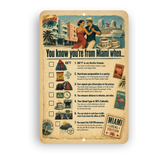 You Know You’re From Miami When… Retro Miami Checklist Sign
