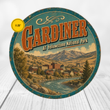 Gardiner Yellowstone National Park Sign 12" Round
