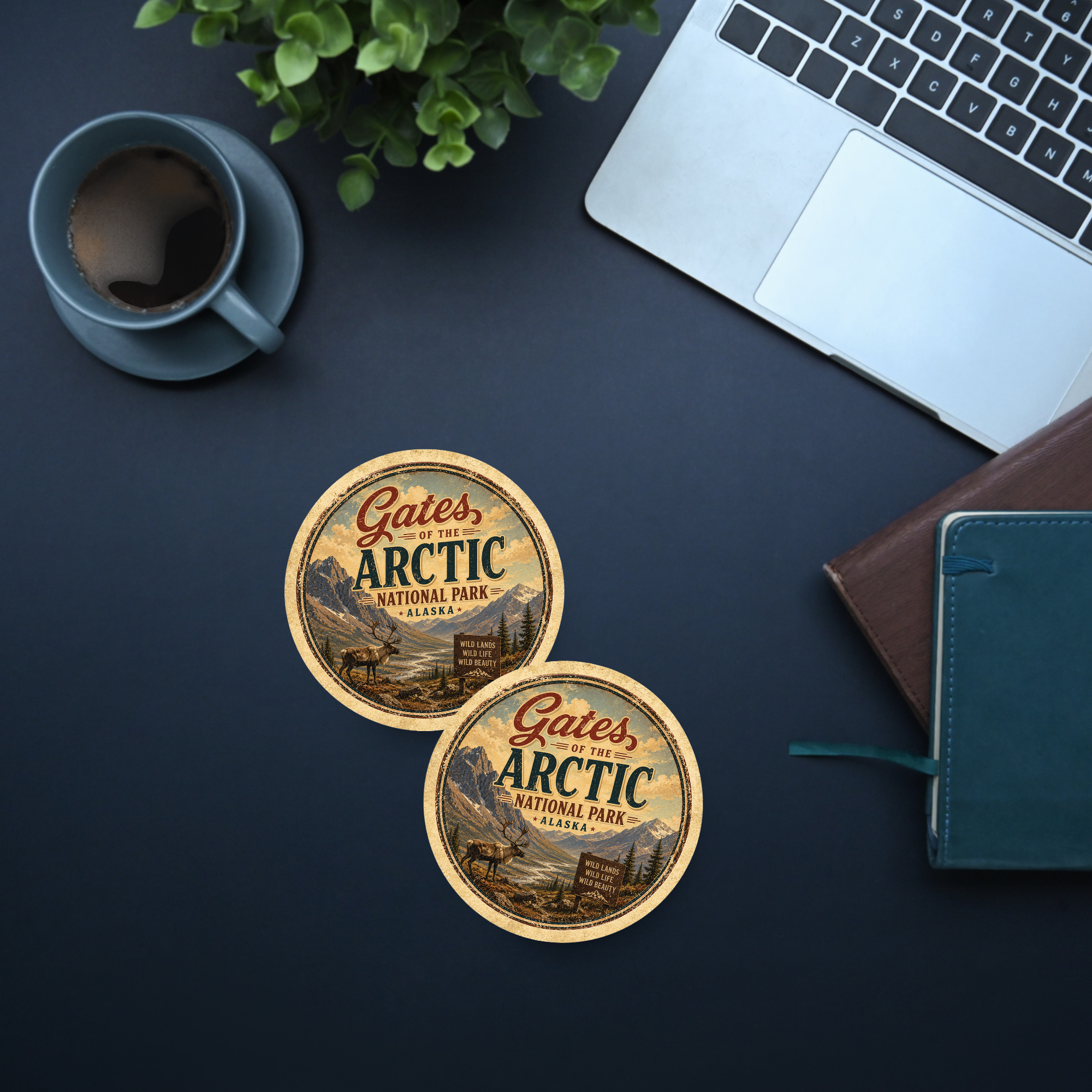 Gates of the Arctic National Park Ceramic Coaster – 4" Round