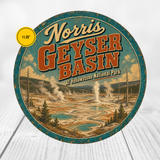 Geyser Basin Yellowstone National Park Sign 12" Round