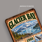 Glacier Bay National Park aluminum sign showing rounded corners and mounting holes