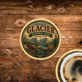 Glacier National Park Ceramic Coaster – 4" Round