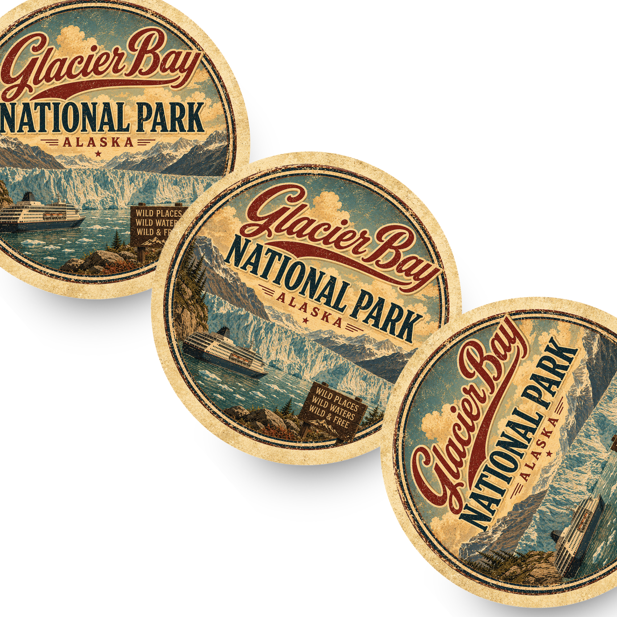 Glacier Bay National Park Ceramic Coaster – 4" Round