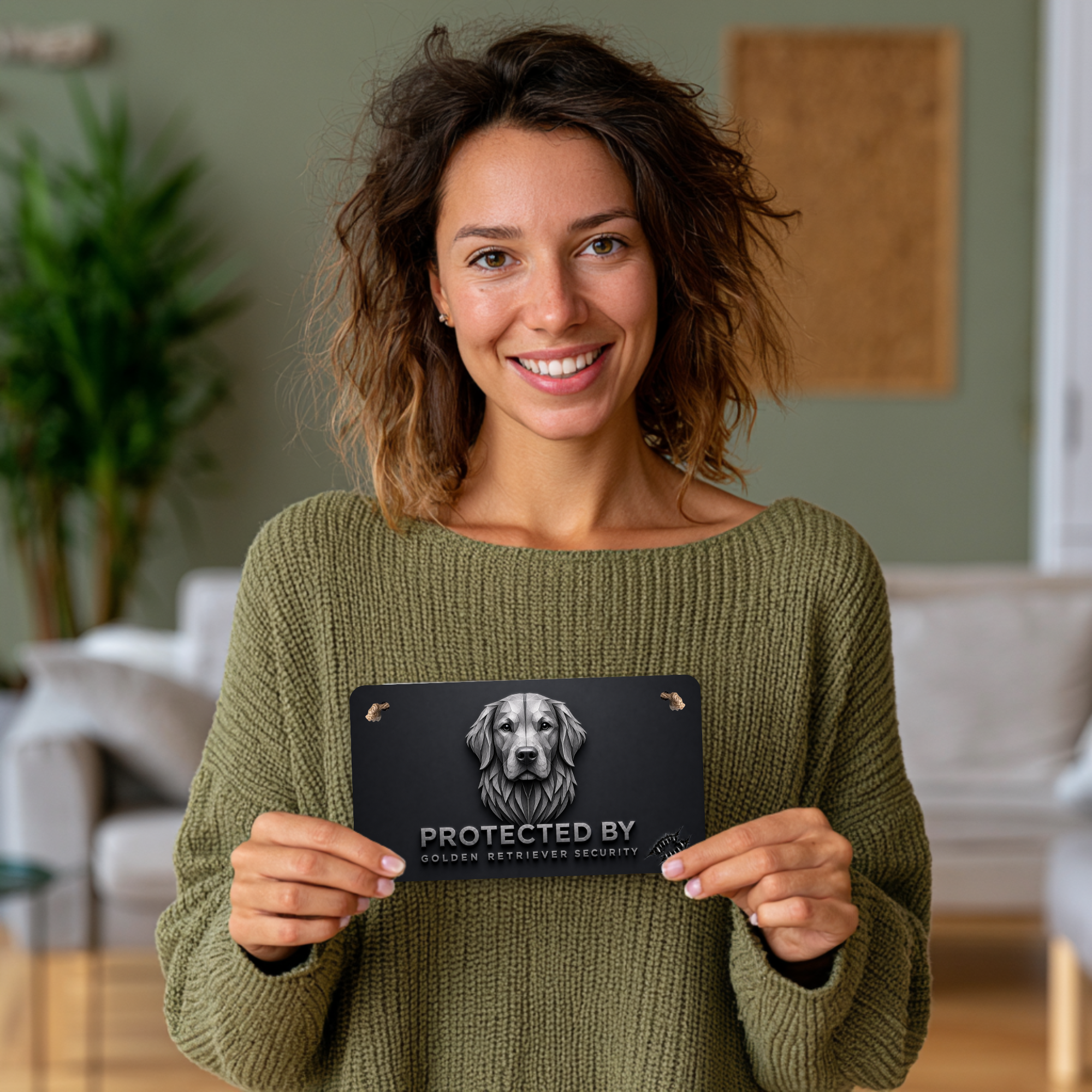 Golden Retriever Security Sign