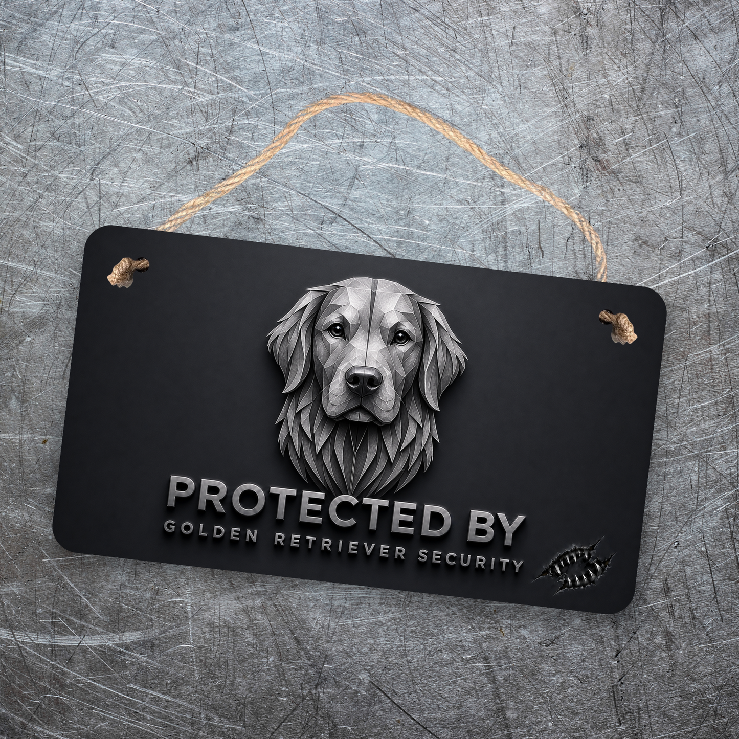 Golden Retriever Security Sign