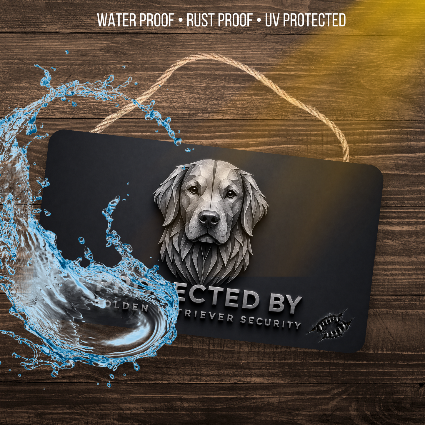 Golden Retriever Security Sign