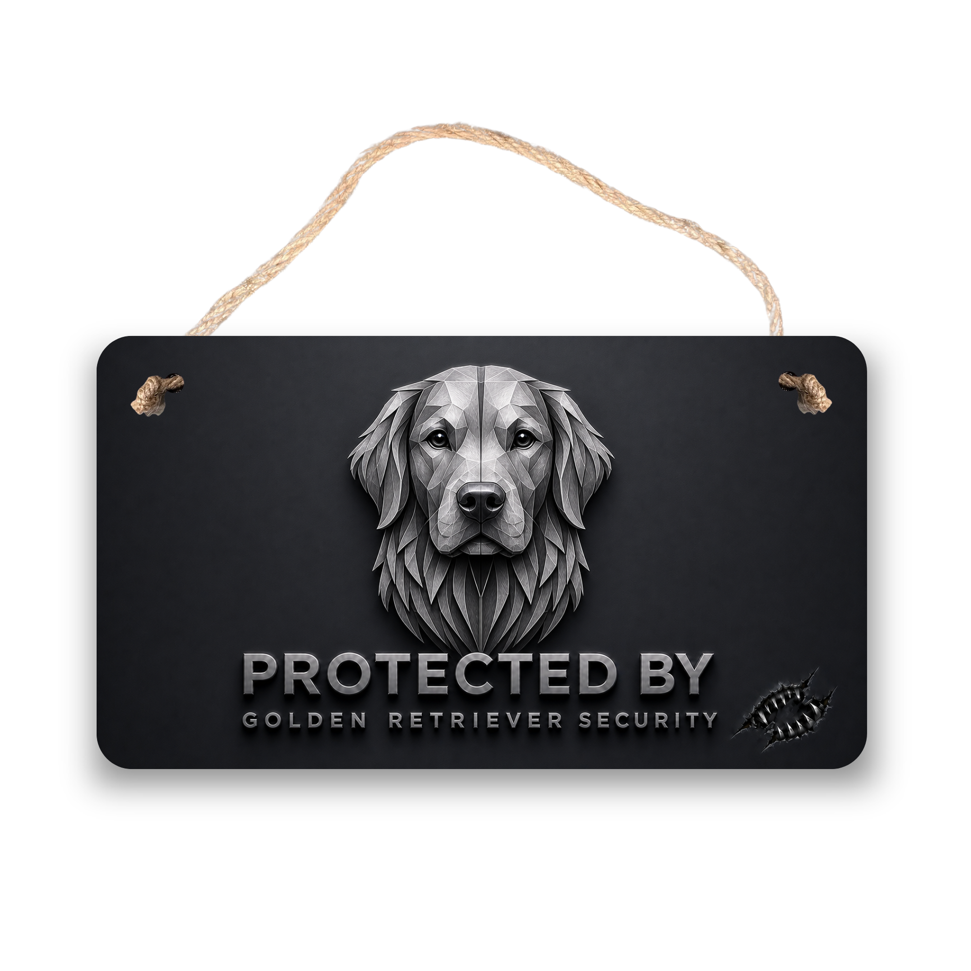 Golden Retriever Security Sign