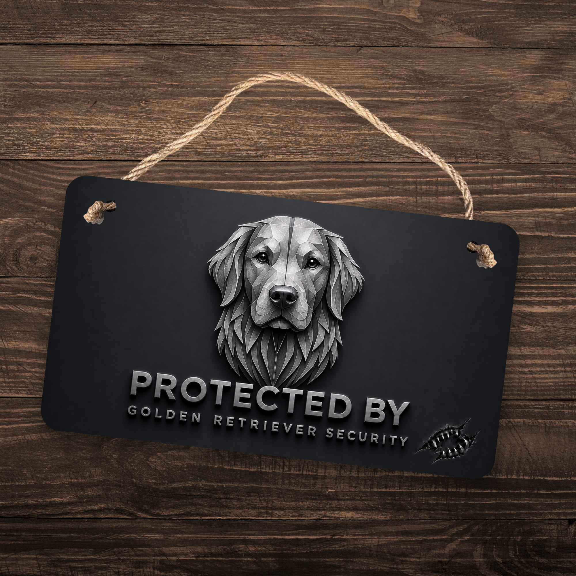 Golden Retriever Security Sign