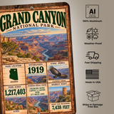 Grand Canyon National Park sign features including aluminum construction and weather resistance