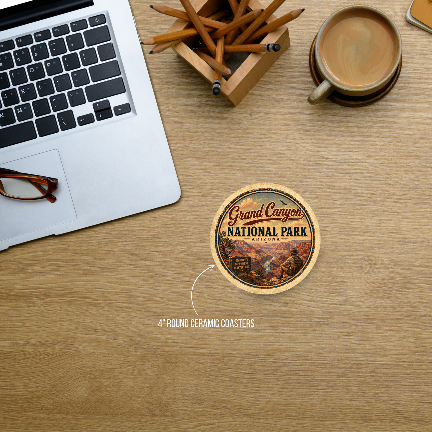 Grand Canyon National Park Ceramic Coaster – 4" Round