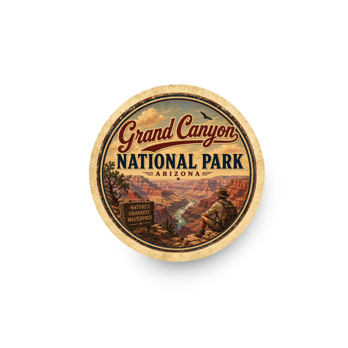 Grand Canyon National Park Ceramic Coaster – 4" Round