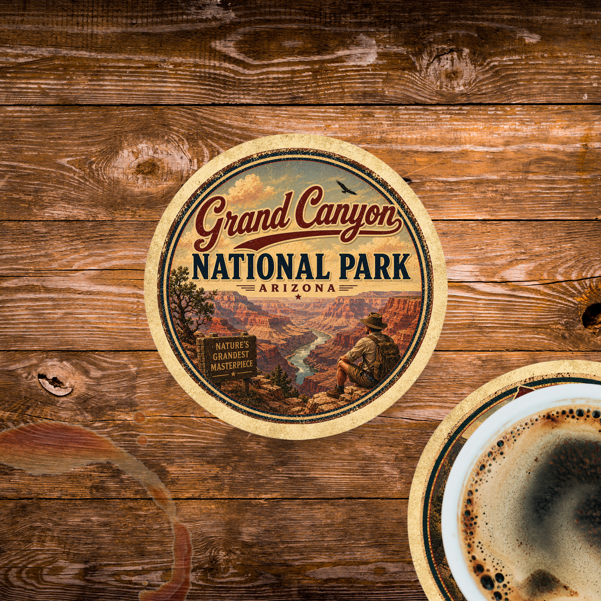 Grand Canyon National Park Ceramic Coaster – 4" Round